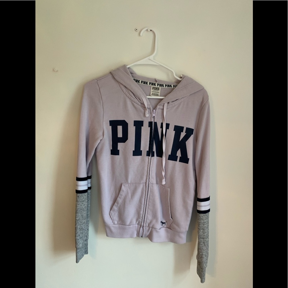 PINK purple zip-up sweatshirt